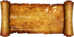 Ágh Frida névjegykártya